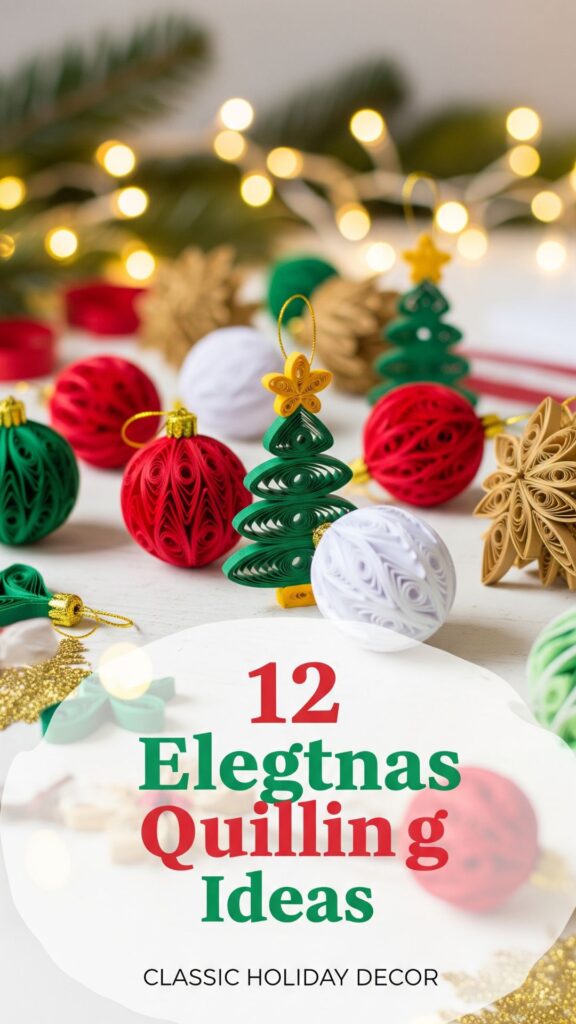 1. 12 Elegant Christmas Quilling Ideas for Classic Holiday Decor