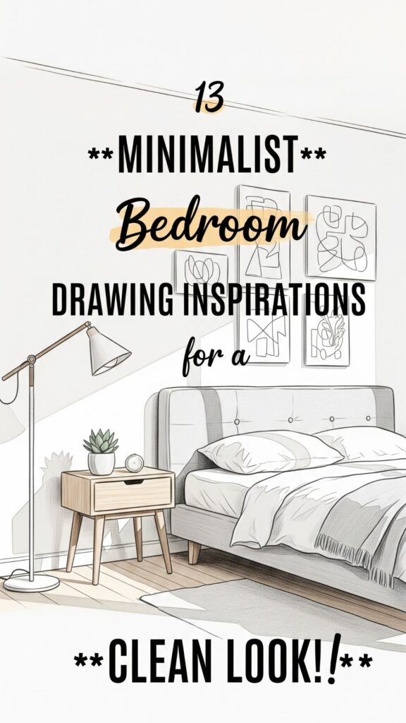 1. 13 Minimalist Bedroom Drawing Inspirations for a Clean Look