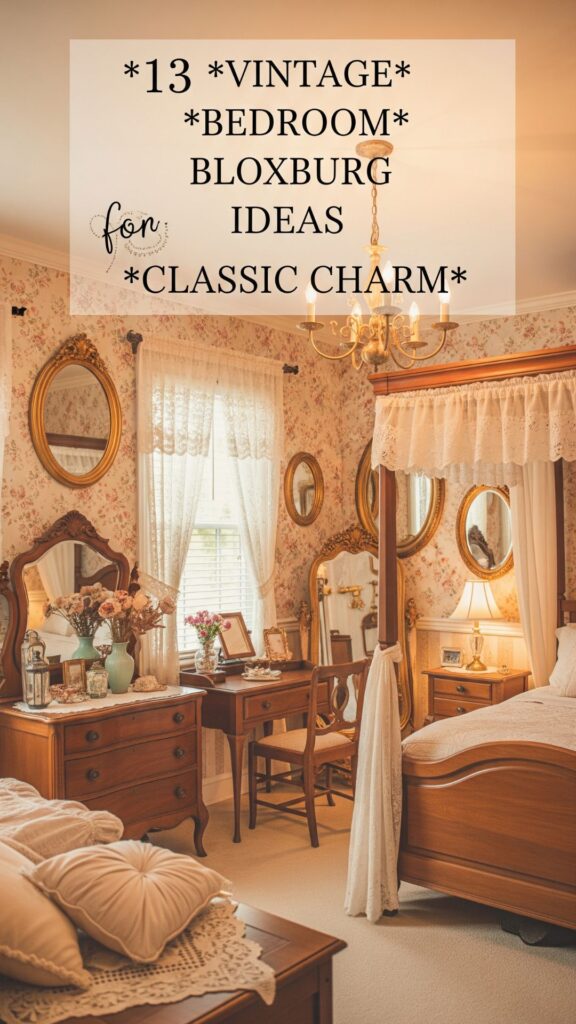 1. 13 Vintage Bedroom Bloxburg Ideas for Classic Charm