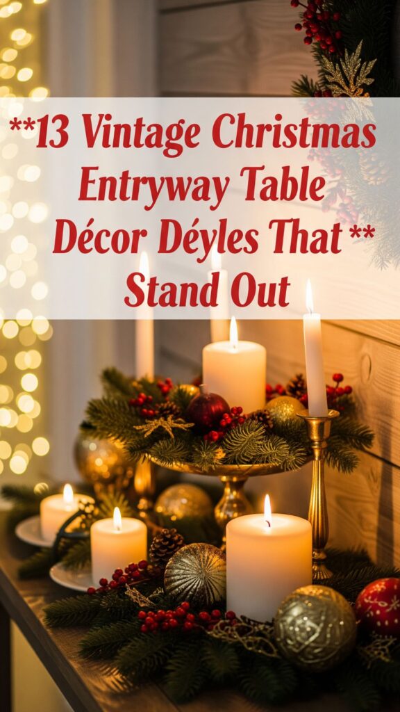 1. 13 Vintage Christmas Entryway Table Décor Styles That Stand Out