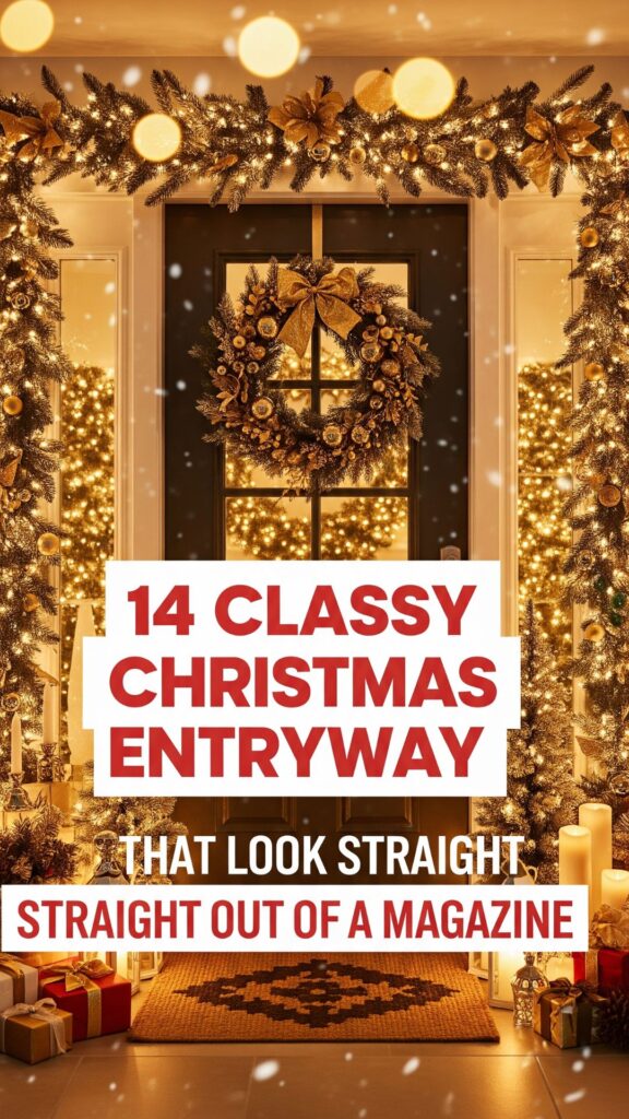 1. 14 Classy Christmas Entryway Ideas That Look Straight Out of a Magazine