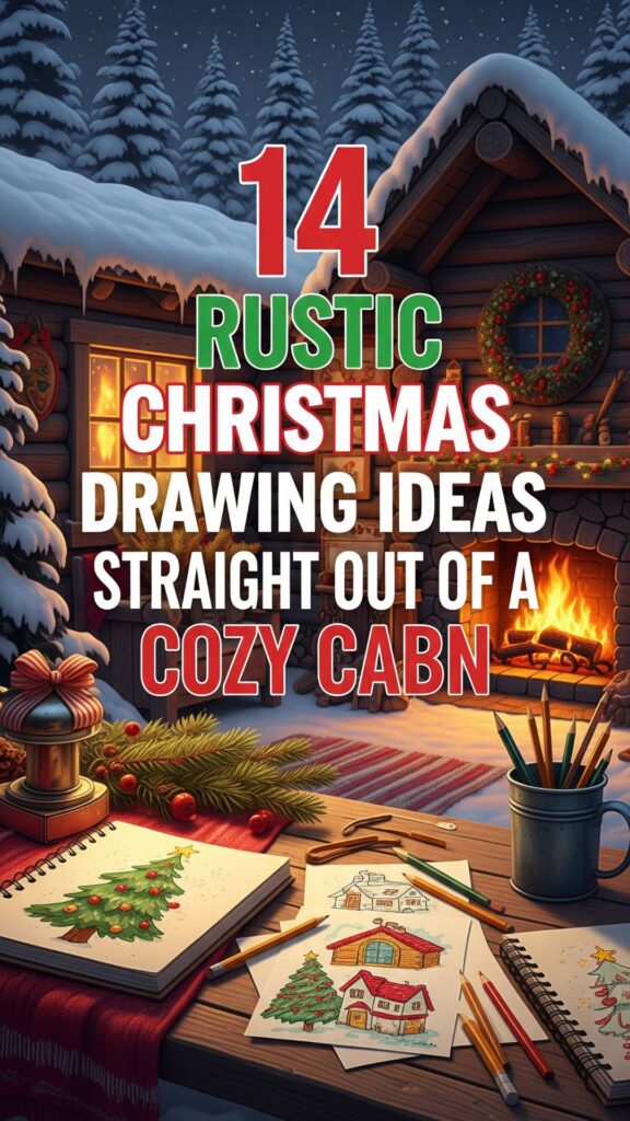 1. 14 Rustic Christmas Drawing Ideas Straight Out of a Cozy Cabin
