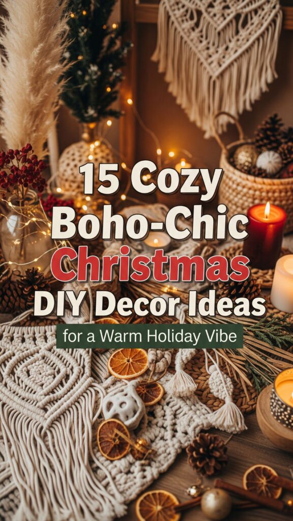 1. 15 Cozy Boho-Chic Christmas DIY Decor Ideas for a Warm Holiday Vibe