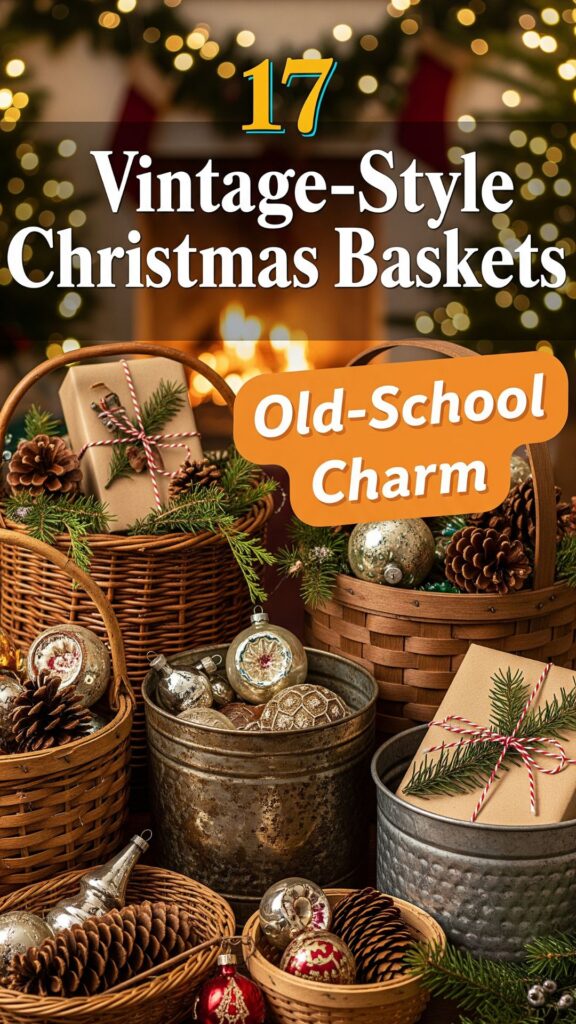 1. 17 Vintage-Style DIY Christmas Basket Ideas with Old-School Charm