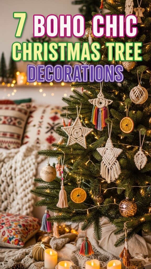 1. 7 Boho Chic Christmas Tree Decorations for a Cozy, Artistic Vibe