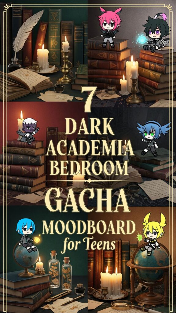 1. 7 Dark Academia Bedroom Gacha Moodboard for Teens