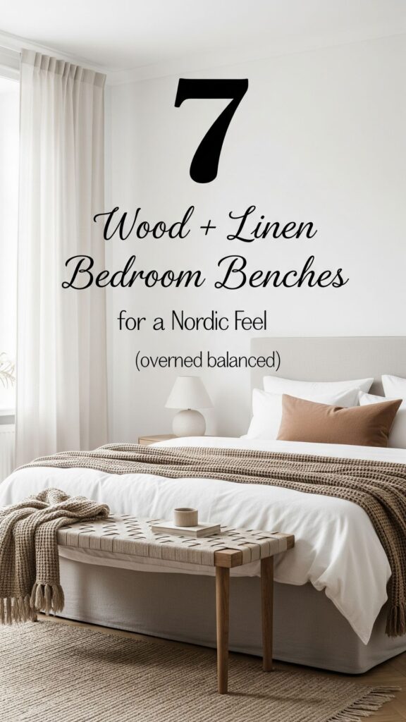 1. 7 Wood + Linen Bedroom Bench Combos for a Nordic Feel