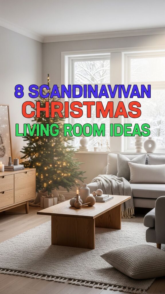 1. 8 Scandinavian Christmas Living Room Ideas with Soft Neutrals