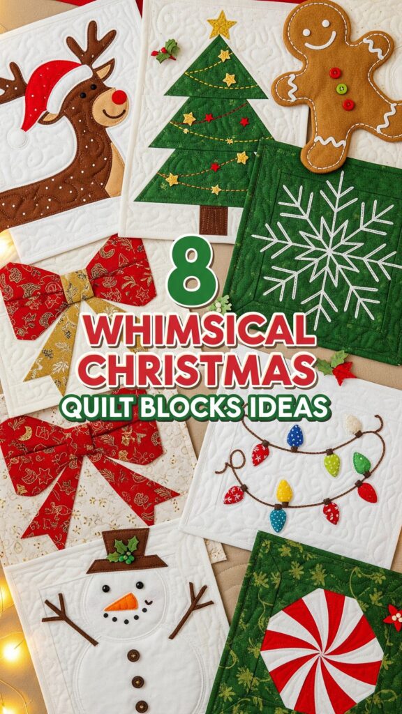 1. 8 Whimsical Christmas Quilt Blocks Decor Ideas for a Fun, Festive Look