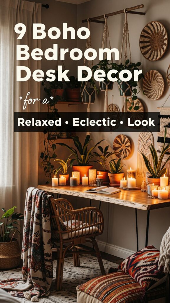 1. 9 Boho Bedroom Desk Decor for a Relaxed, Eclectic Look
