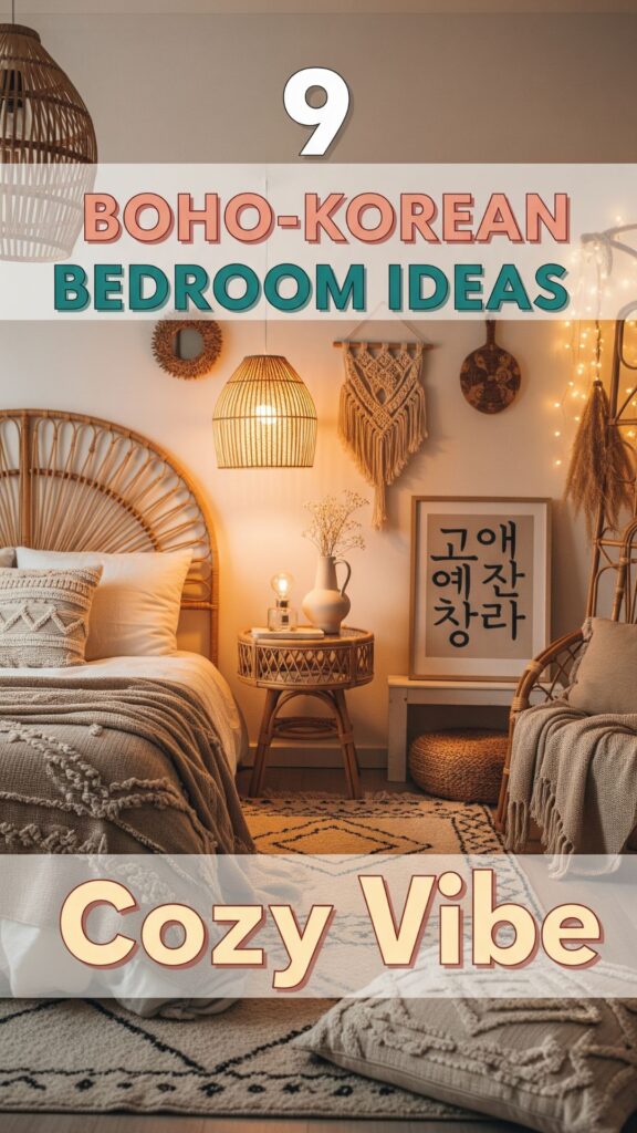 1. 9 Boho-Korean Bedroom Ideas for a Cozy Vibe