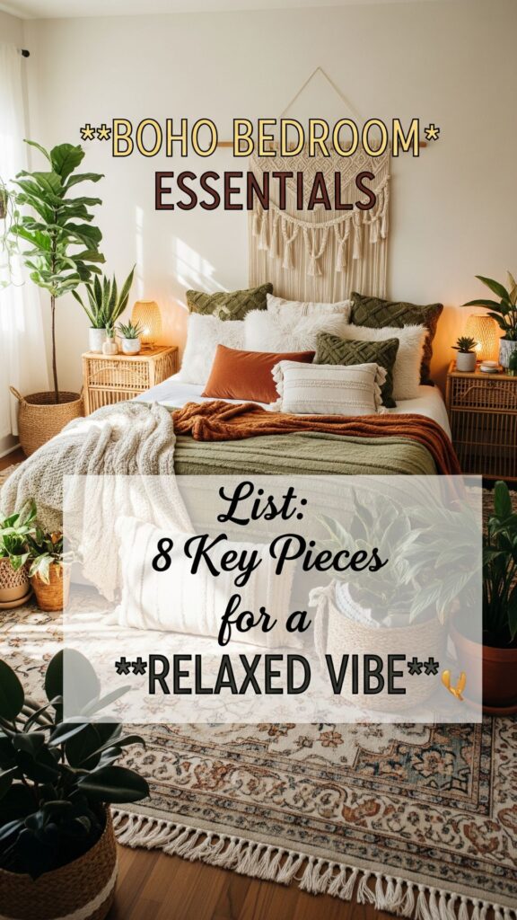 1. Boho Bedroom Essentials List 8 Key Pieces for a Relaxed Vibe