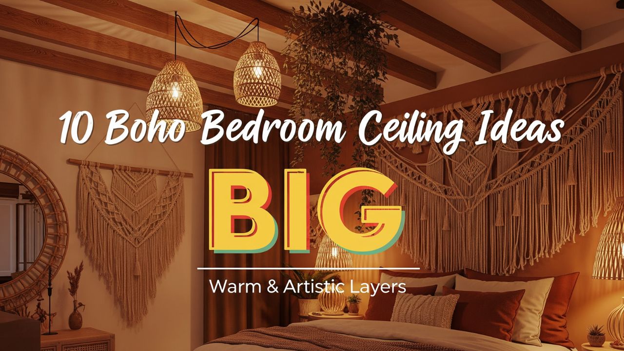 10 Boho Bedroom False Ceiling Ideas with Warm, Artistic Layers