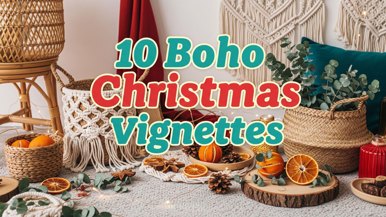 10 Boho Christmas Vignettes with Natural Textures