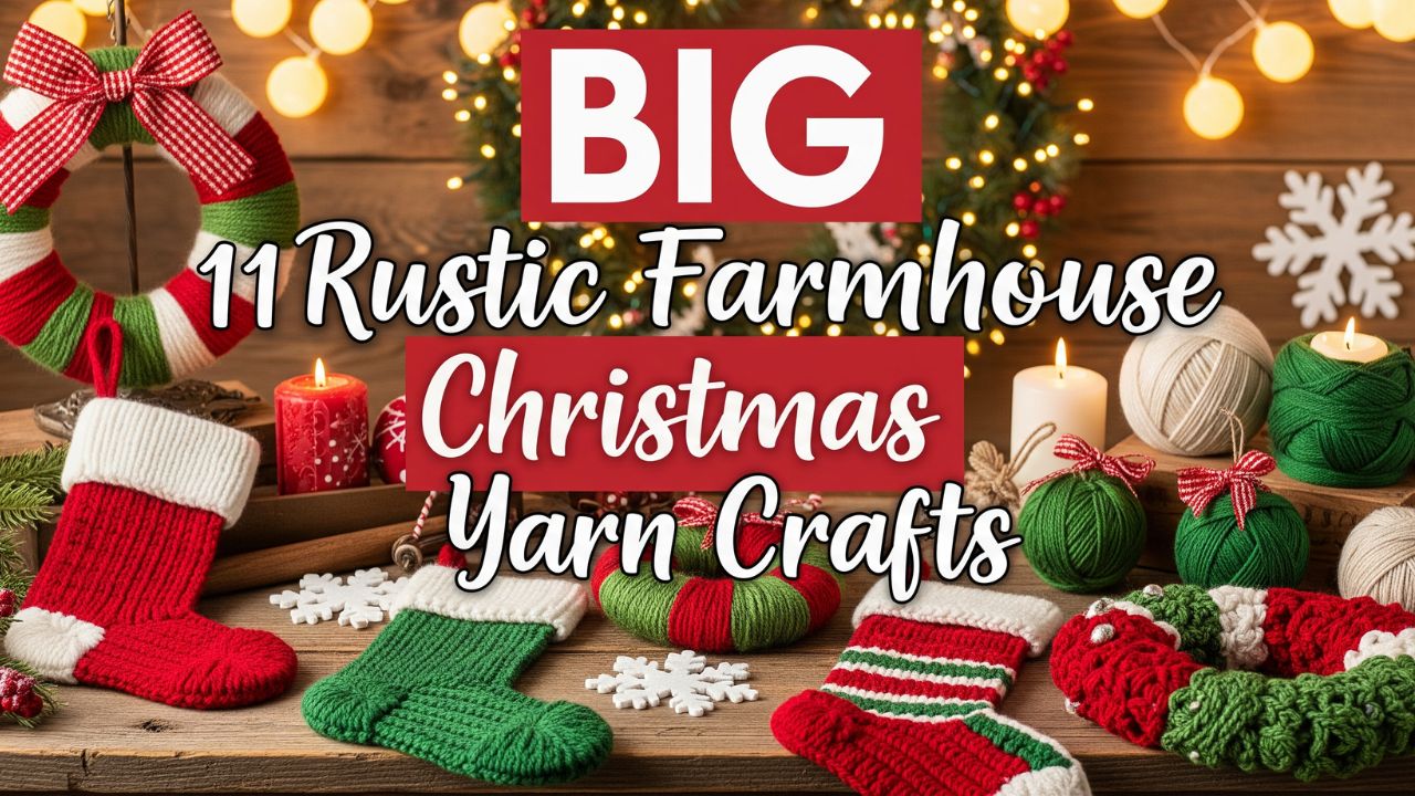 11 Rustic Farmhouse Christmas Yarn Crafts for Warm Holiday Decor