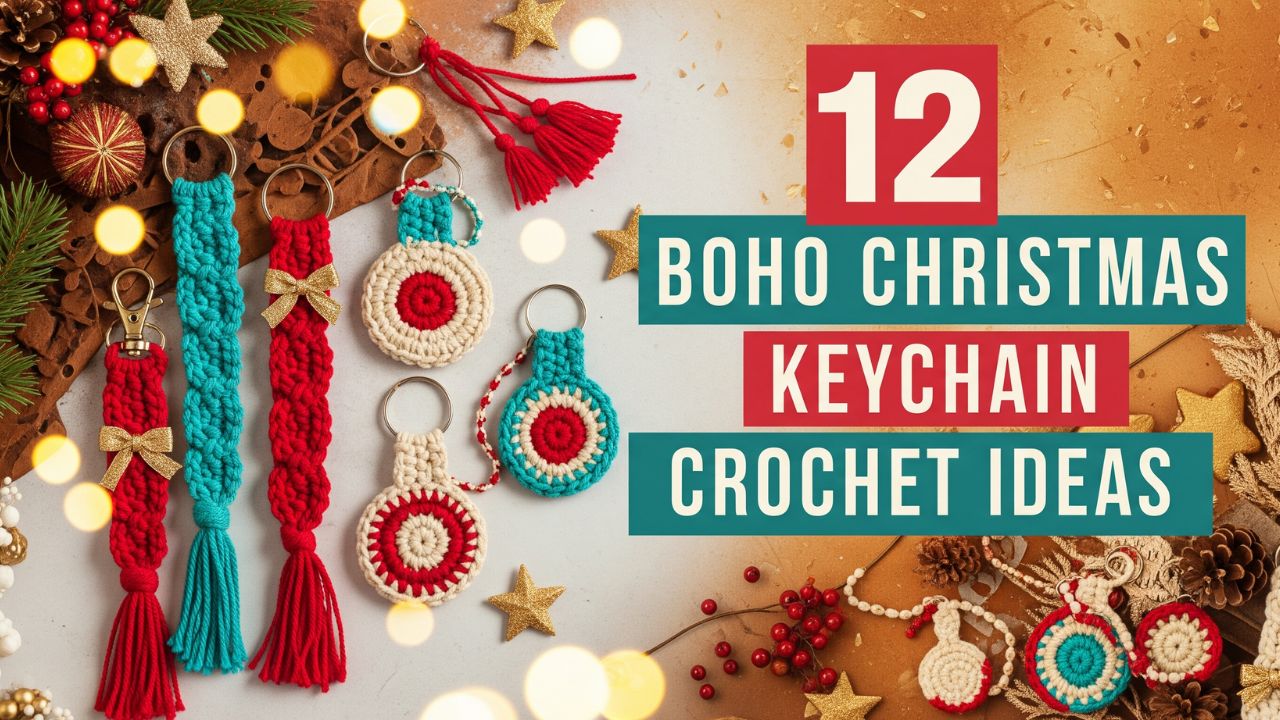 12 Boho-Inspired Christmas Keychain Crochet Ideas You’ll Love