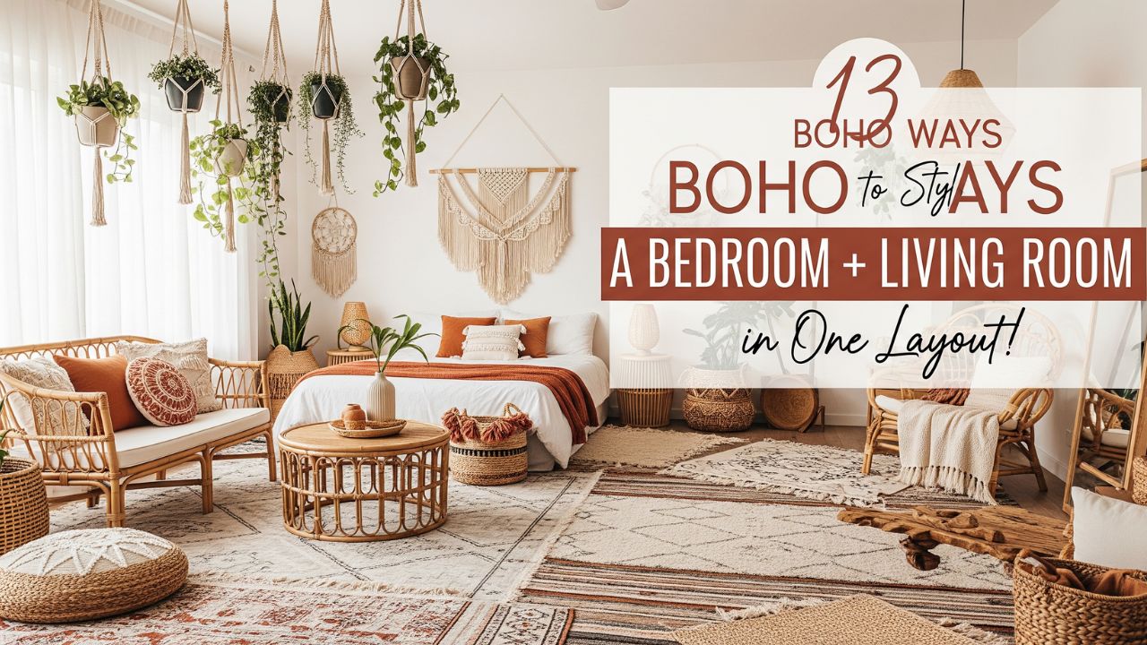 13 Boho Ways to Style a Bedroom and Living Room in One Layout