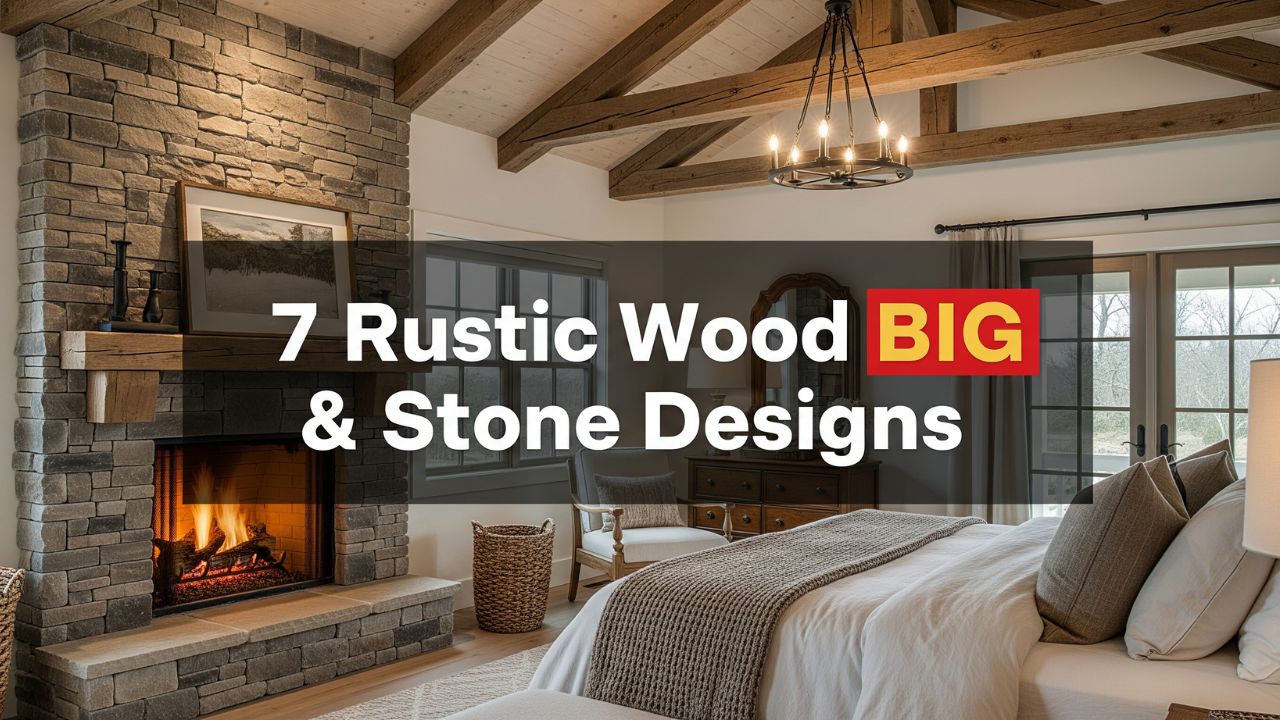 7 Rustic Wood and Stone Bedroom Fireplace Designs