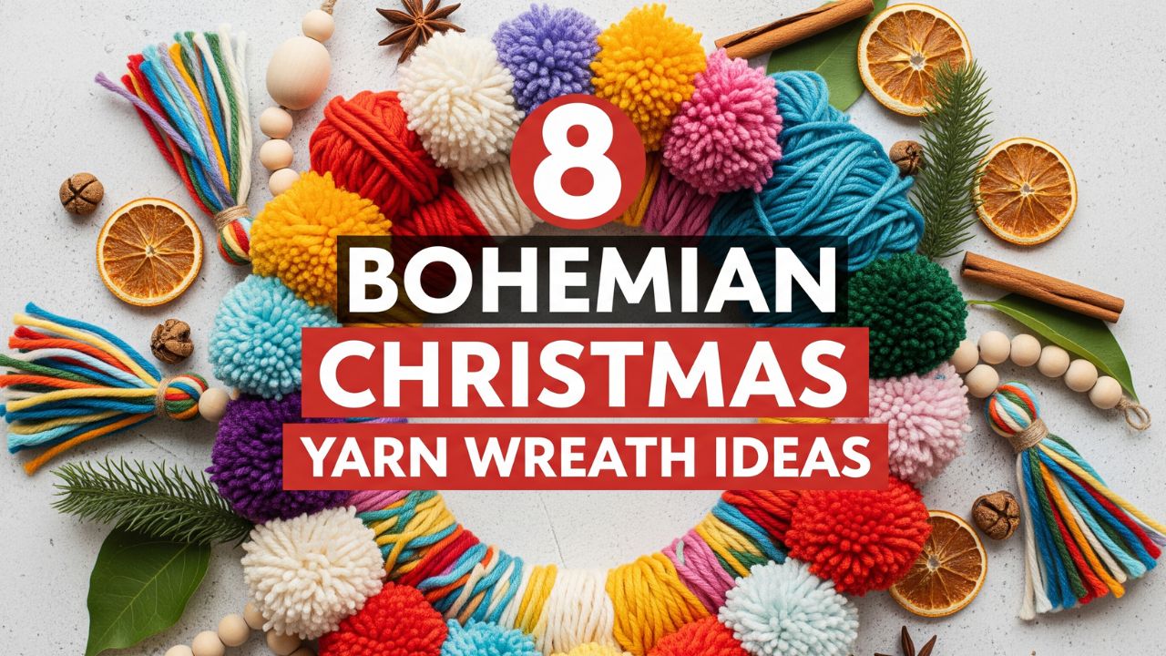 8 Bohemian Christmas Yarn Wreath Ideas Full of Color