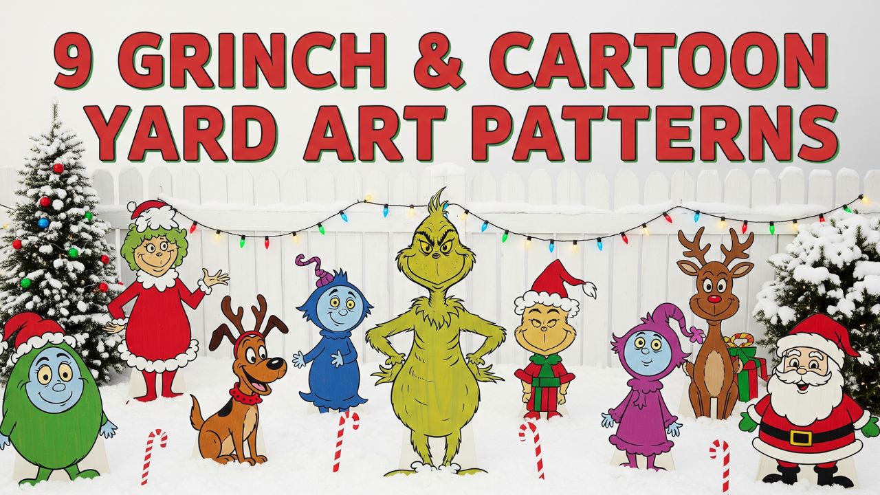 9 Grinch And Cartoon Christmas Yard Art Wooden Patterns to Copy