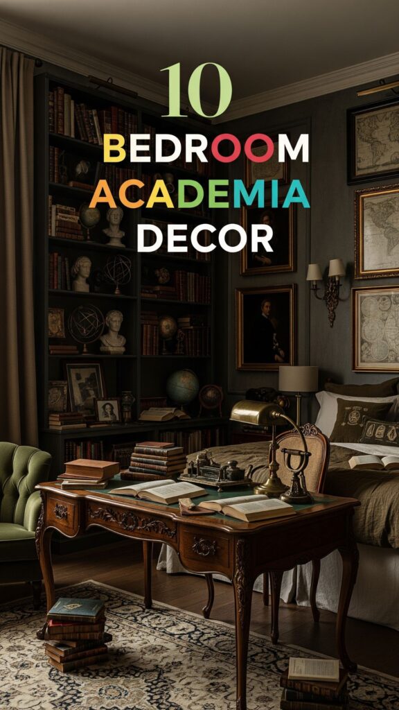1. 10 Bedroom Aesthetic Academia Decor with Vintage Scholar Vibe