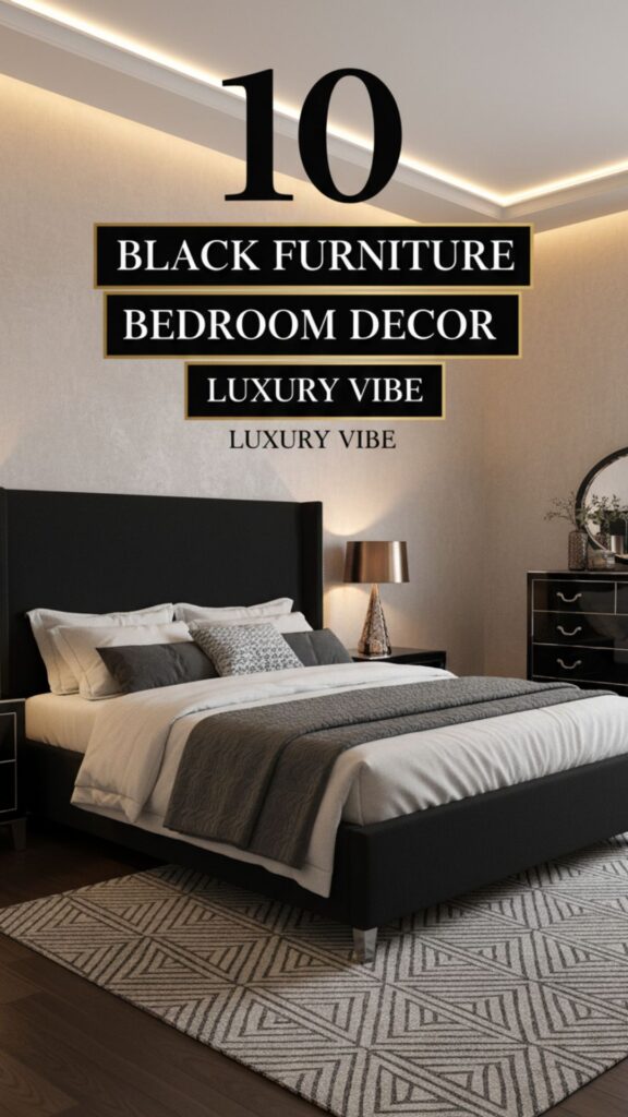 1. 10 Bedroom Aesthetic Black Furniture Decor with Luxury Vibe
