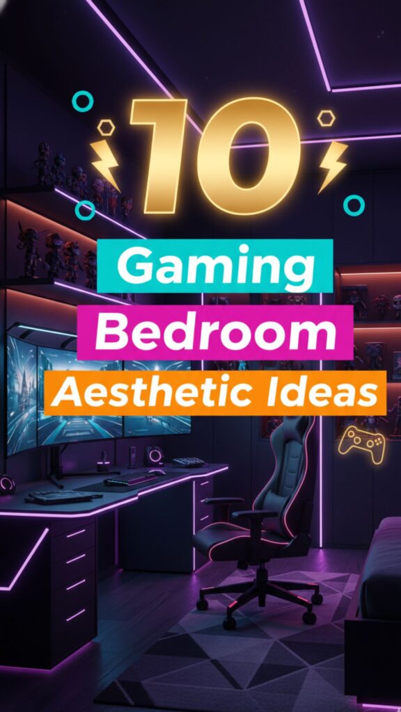 1. 10 Gaming Bedroom Aesthetic Ideas for a Futuristic Vibe