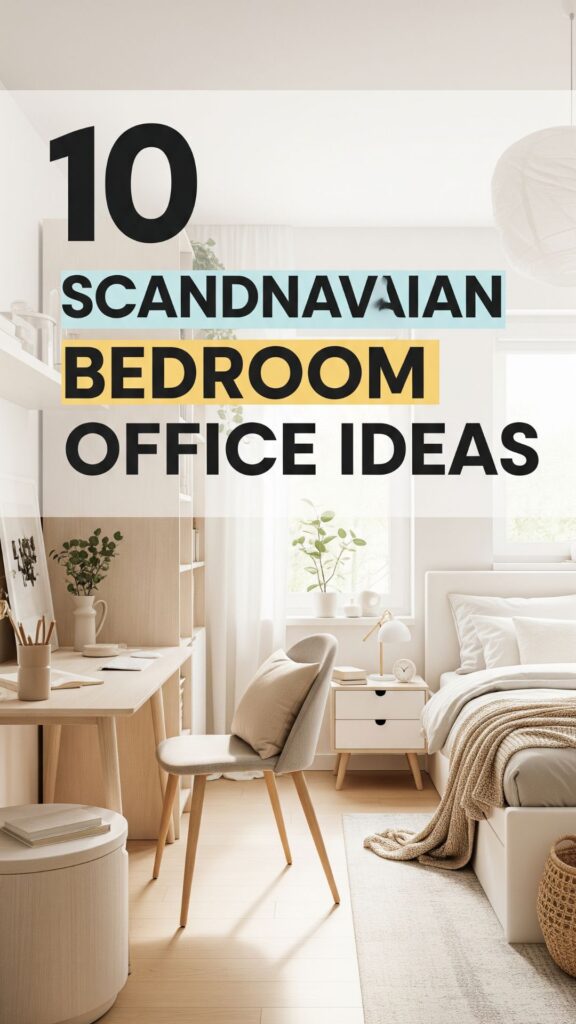 1. 10 Soft Scandinavian Bedroom Office Combo Designs for Small Rooms
