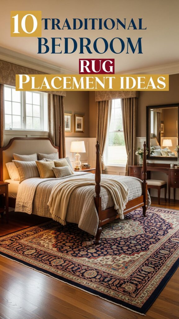 1. 10 Traditional Bedroom Rug Placement Ideas That Never Go Out of Style