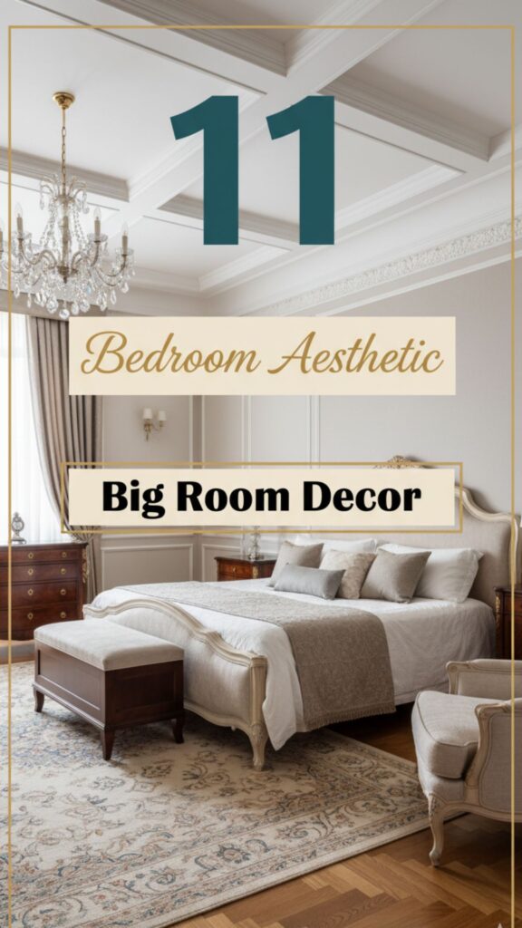 1. 11 Bedroom Aesthetic Big Room Decor for Timeless Classic Homes