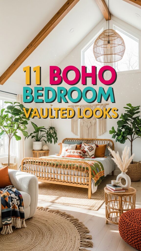 1. 11 Boho Bedroom Vaulted Ceiling Looks That Feel Relaxed and Airy