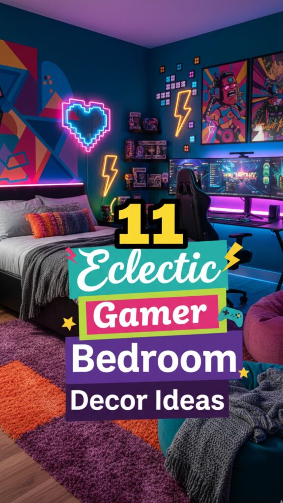 1. 11 Eclectic Bedroom Aesthetic Gamer Decor for a Personalized Look