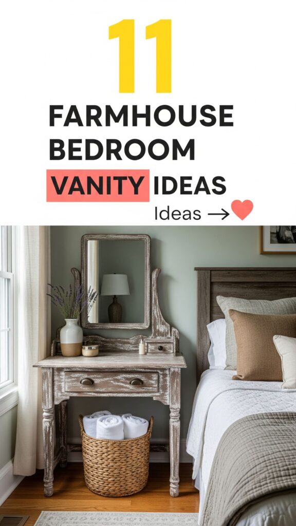 1. 11 Farmhouse Bedroom Vanity Ideas for a Cozy Rustic Touch