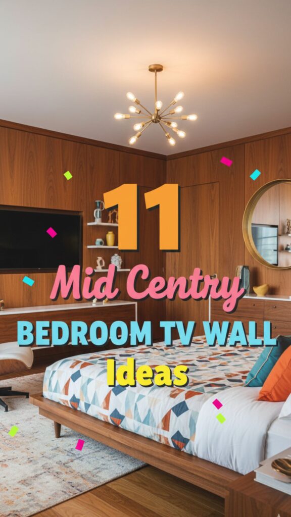 1. 11 Mid Century Bedroom TV Wall Ideas for a Retro Modern Look