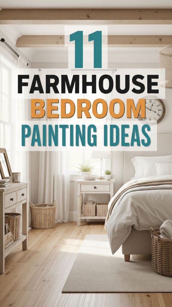 1. 11 Soft Farmhouse Bedroom Painting Ideas for an Inviting Space