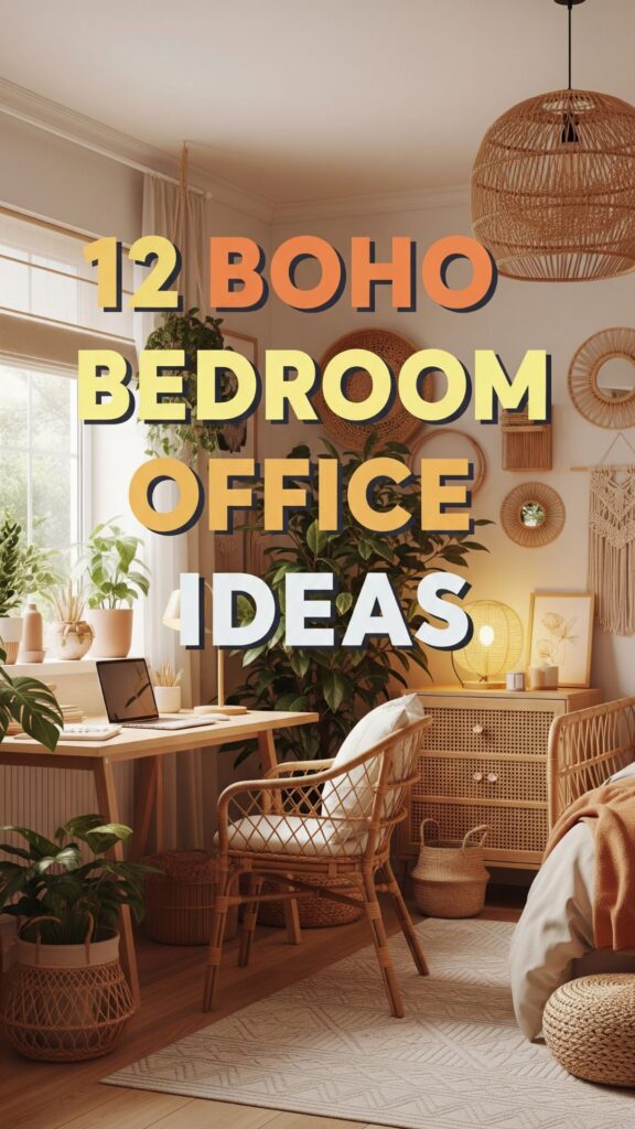 1. 12 Boho Bedroom Office Ideas for a Relaxed Vibe