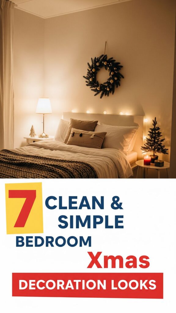 1. 7 Clean and Simple Bedroom Xmas Decoration Looks for Small Rooms