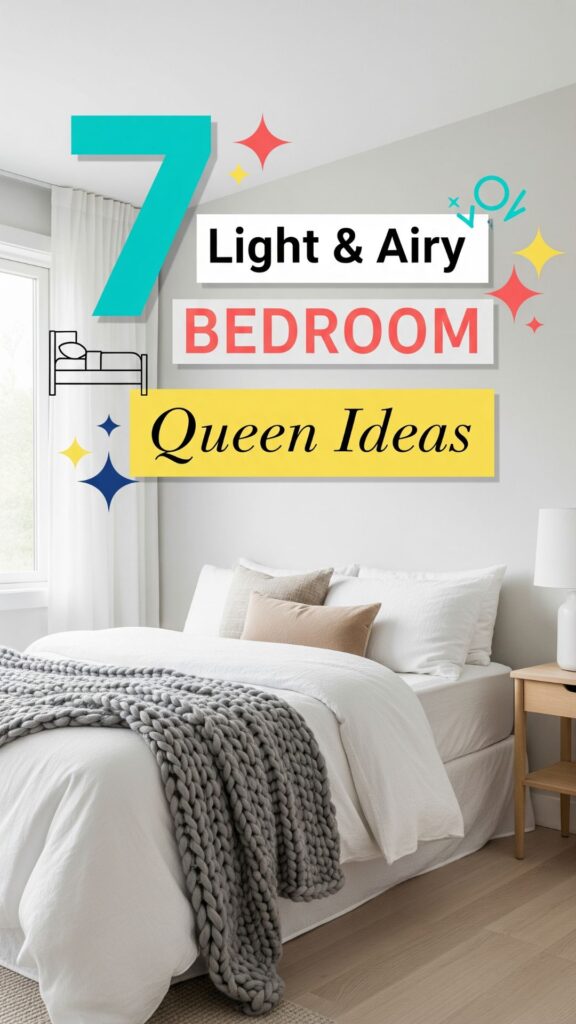 1. 7 Light And Airy Bedroom Queen Ideas in Scandi Style