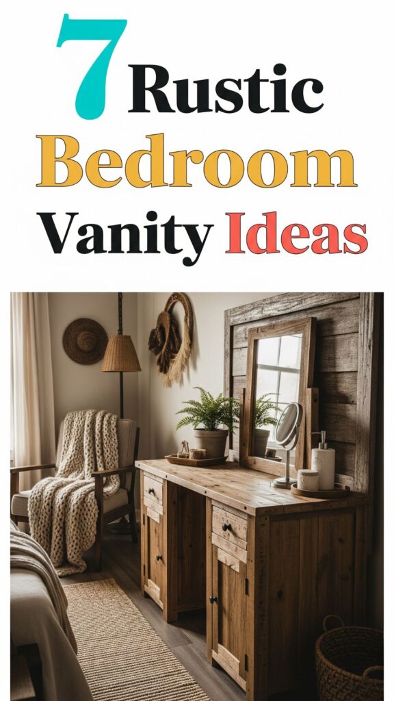 1. 7 Rustic Bedroom Vanity Aesthetic Ideas with Wood and Warm Tones