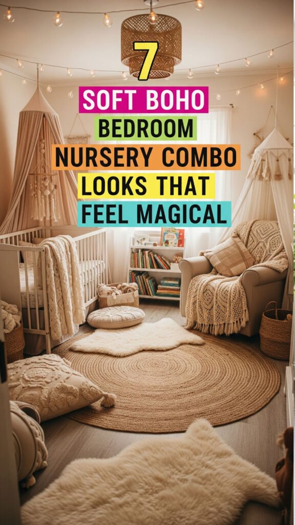 1. 7 Soft Boho Bedroom Nursery Combo Looks That Feel Magical