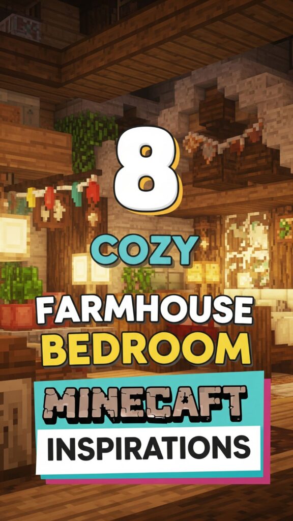 1. 8 Cozy Farmhouse Bedroom Minecraft Inspirations