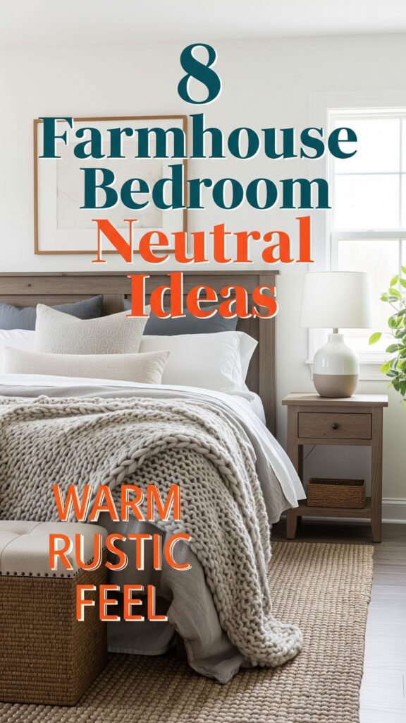 1. 8 Farmhouse Bedroom Neutral Ideas For a Warm Rustic Feel