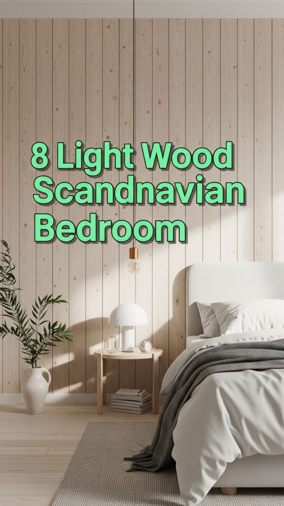1. 8 Light Wood Scandinavian Bedroom Paneling That Feels Airy