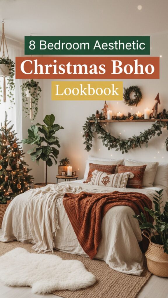 1. 8 Natural Textures Bedroom Aesthetic Christmas Boho Lookbook