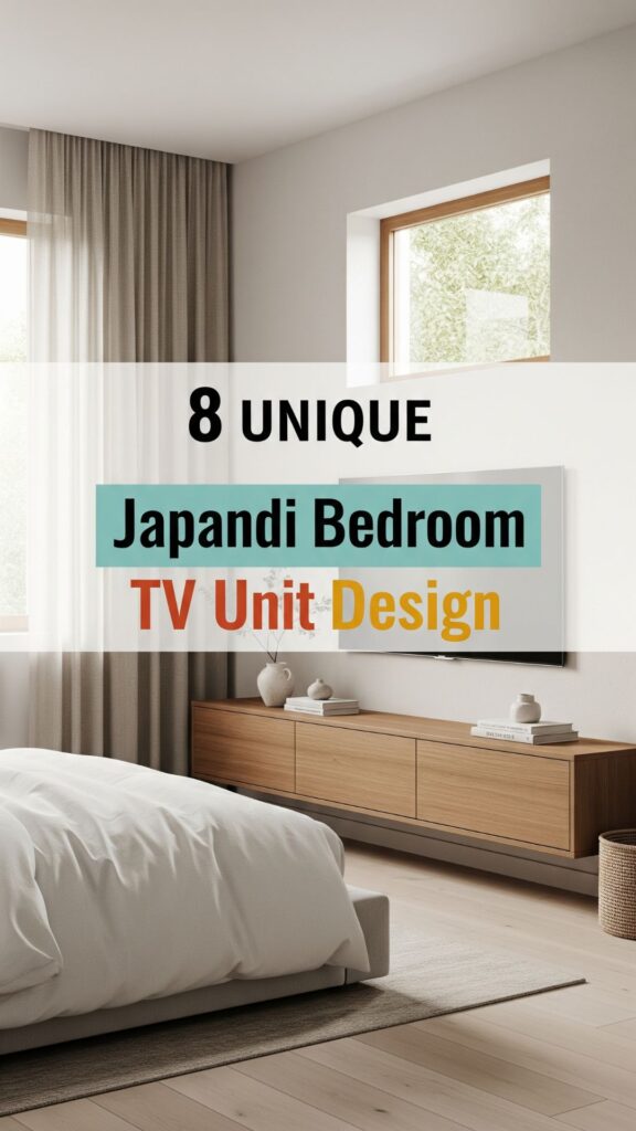 1. 8 Unique Japandi Bedroom TV Unit Design