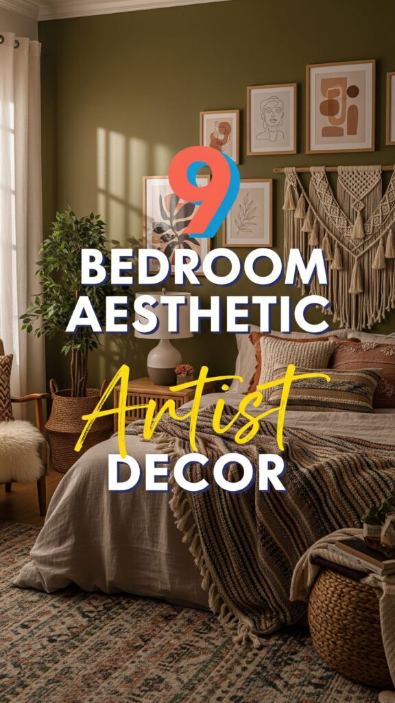 1. 9 Bedroom Aesthetic Artist Decor Elements for a Warm Boho Creative Space