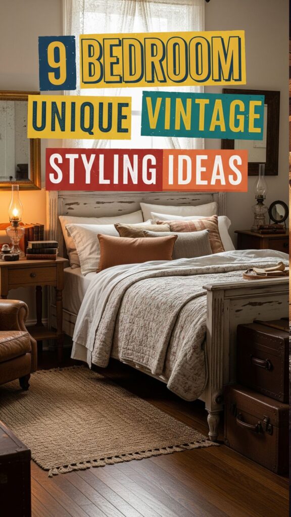1. 9 Bedroom Unique Vintage Styling Ideas for a Charming Old World Feel