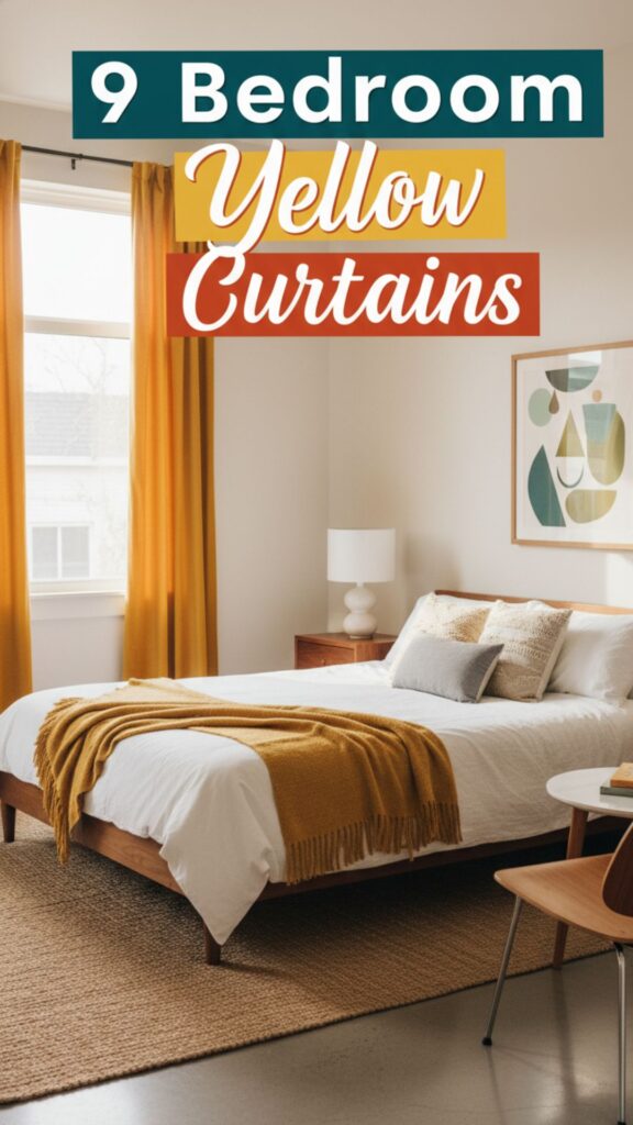 1. 9 Bedroom Yellow Curtains That Complement Mid Century Decor