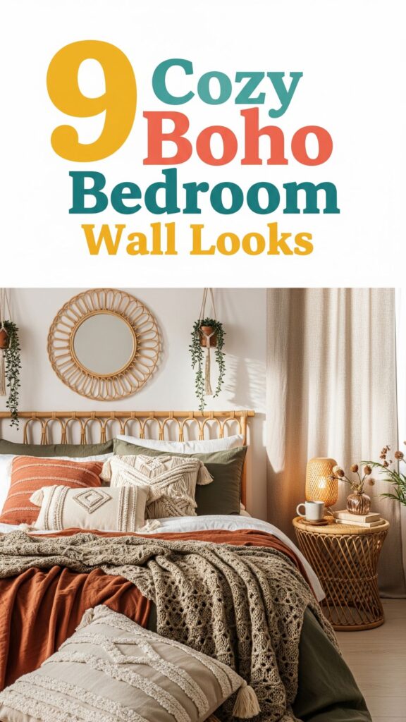 1. 9 Cozy Boho Bedroom Wall Looks You Will Love