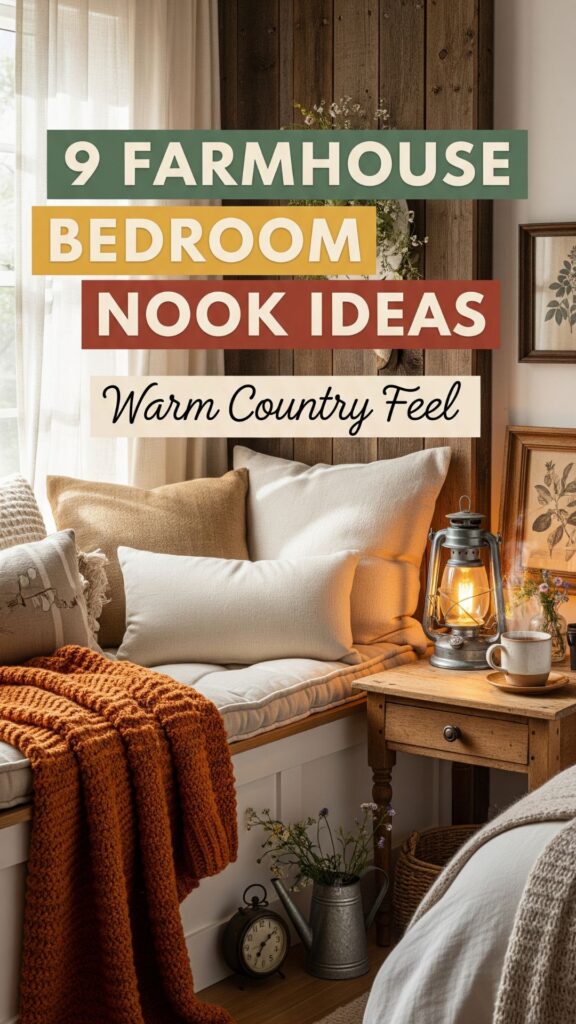 1. 9 Farmhouse Bedroom Nook Ideas for a Warm Country Feel